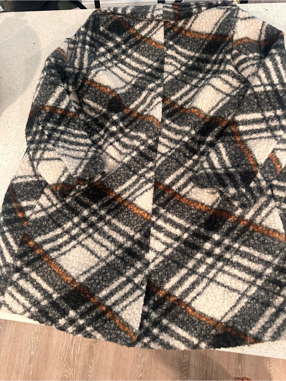 Soft Surroundings Bouclé Plaid Coat - Ivory, Black & Rust - Picture 3 of 3